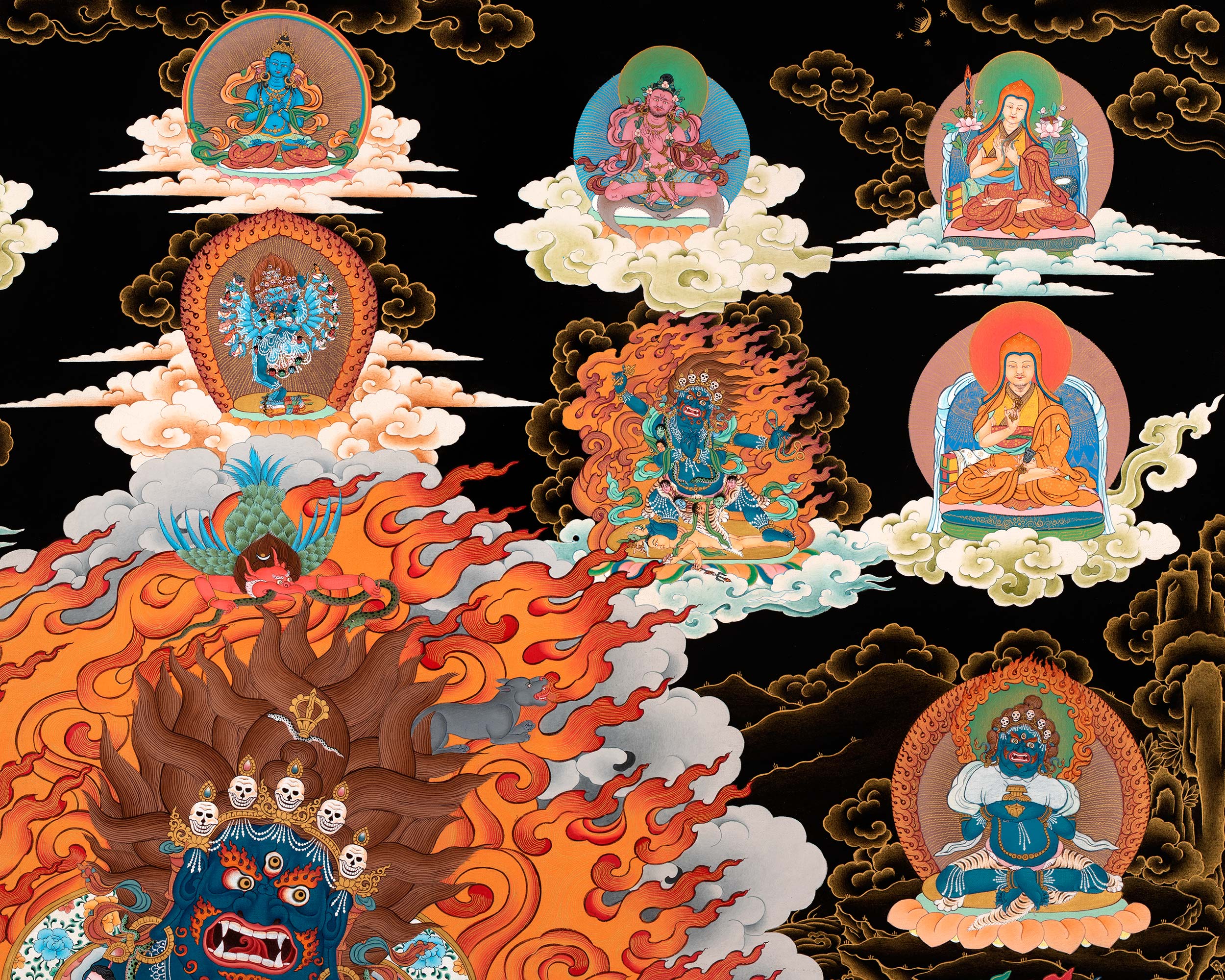 Sakya Mahakala Thangka | High Quality Giclee Canvas Print