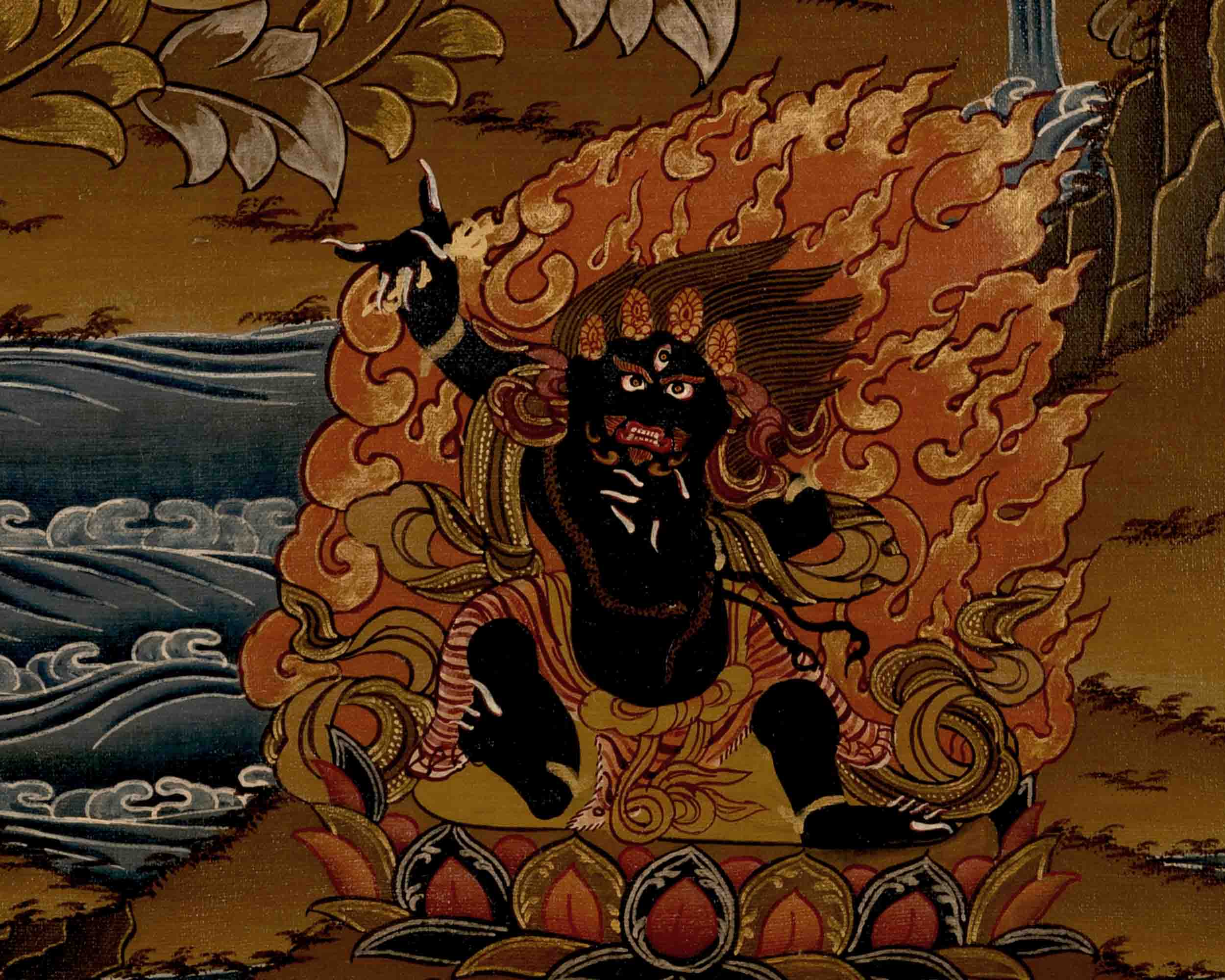 Manjushree Bodhisattva Thangka | Religious Buddhist Art | Wall Decors