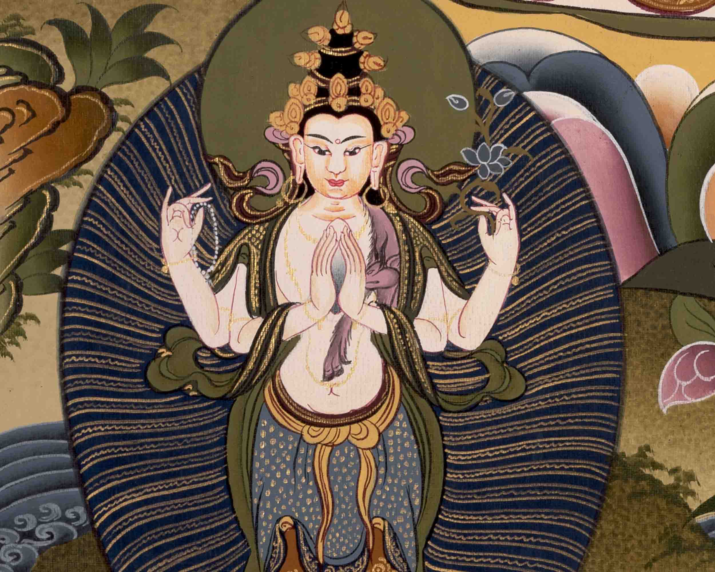 Amitabha Buddha Art | Traditional Tibetan Thangka | Wall Decors