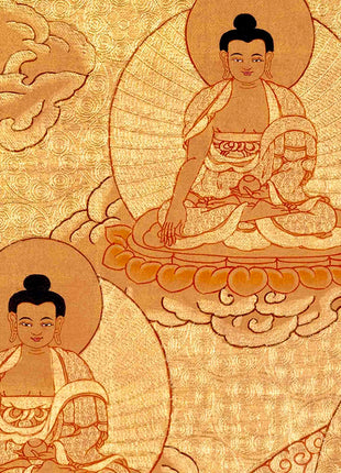 Gold Style Shakyamuni Buddha Thangka |  Zen Buddhism