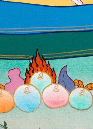 Lhacham Mandarva Thangka | Traditionally Hand Painted Tibetan Dakini Painting