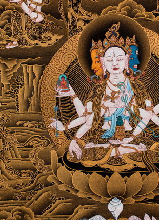 White Tara, Tibetan Thangka, High Quality Canvas, Thangka Print