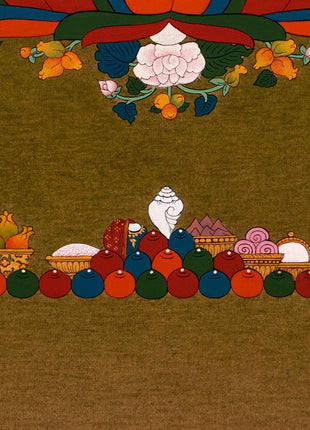 Buddha Of Medicine Bhaishajyaguru Thangka | Traditional Buddhist Art