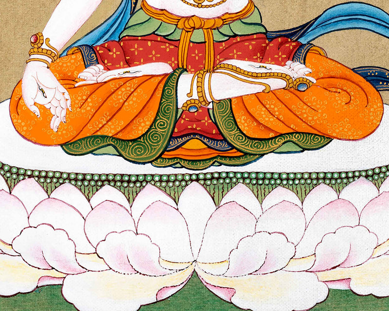 White Tara Meditation Thangka | Traditionally Hand Painted Art