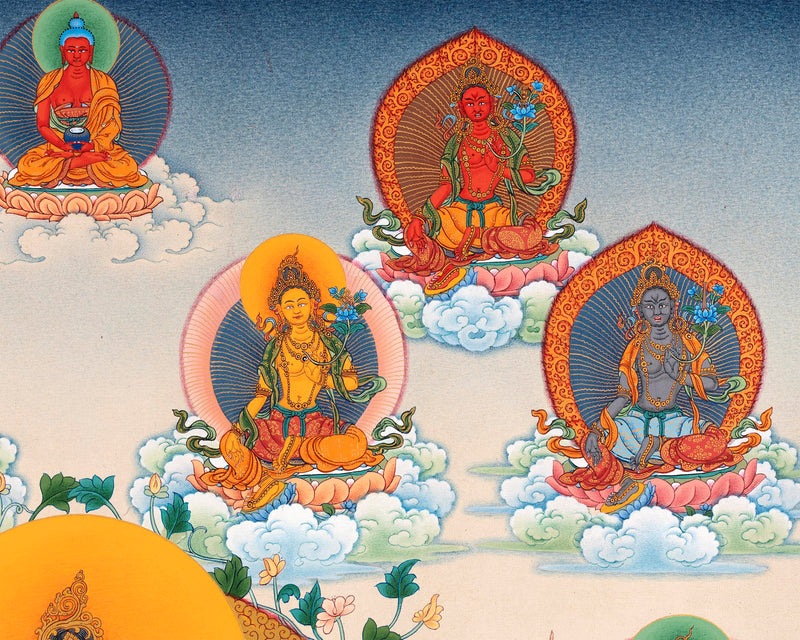 21 Taras Mandala of the Chandragomin Tradition | Twenty-One Tara Thangka Painting