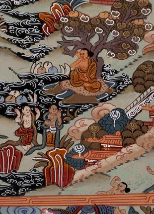 Buddha Life Story | Handpainted Tibetan Thangka | Wall Decors