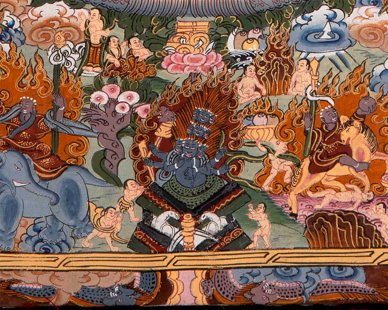 Heruka Mandala With Brocade | Wall Hanging Canvas Art