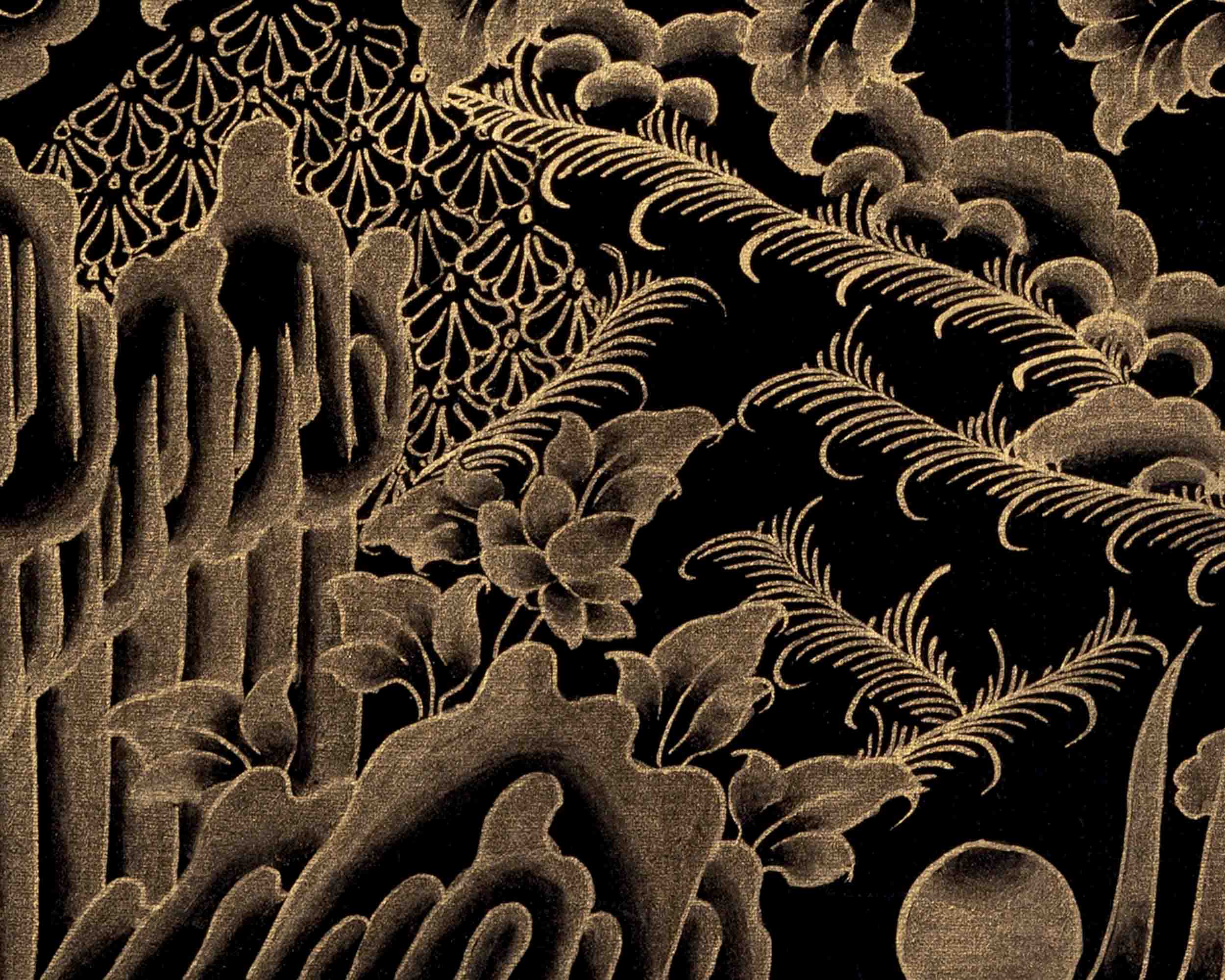 Black And Gold Style Guru Rinpoche Thangka | Art Painting