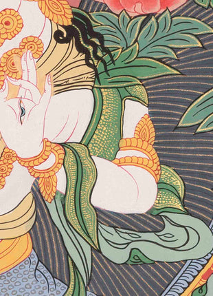 White Tara Thangka | Traditional Tibetan Art | Wall Decor