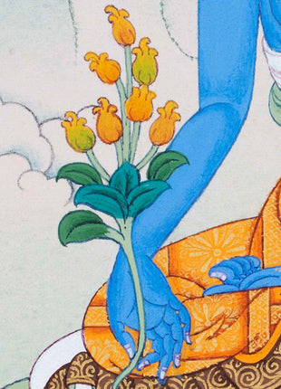 Hand-Painted Thangka For Medicine Buddha Mantra Practice | Traditional Tibetan Buddhist Art