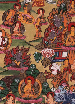 Life Story Of Buddha | Vintage Thangka Art | Wall Decors