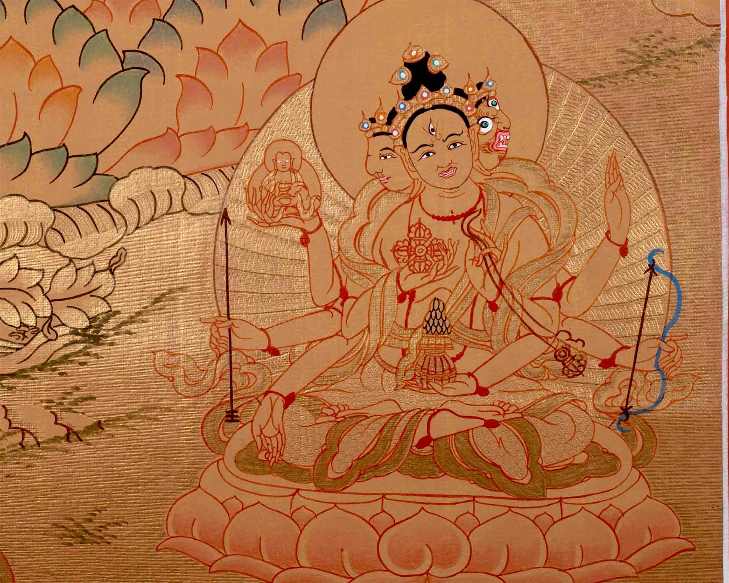 Tibetan White Tara Thangka | Wall Hanging Meditation and Yoga Art