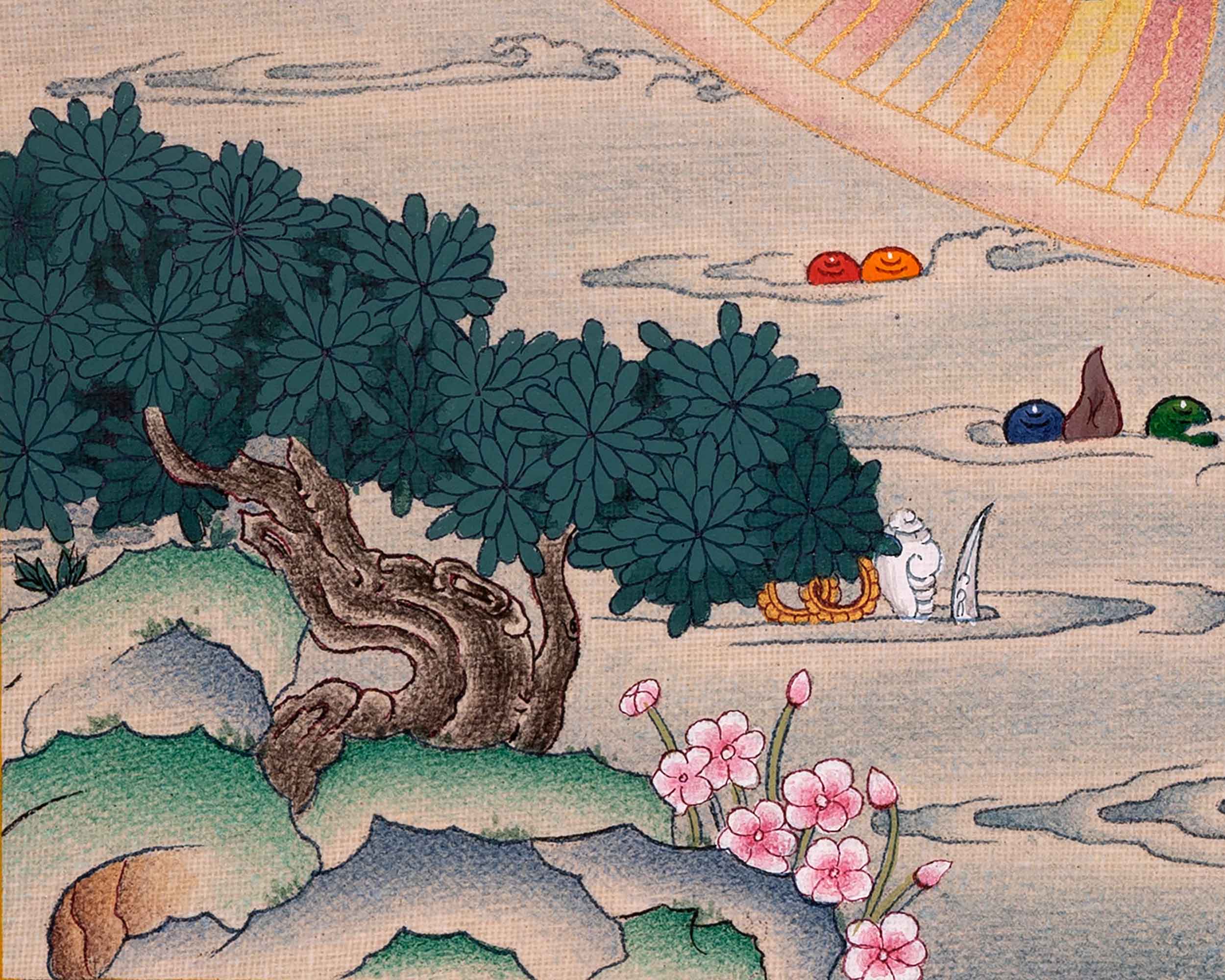 Samantabhadra And Samantabhadri Hand Painted Thangka | Himalayan Buddhist Sacred Art