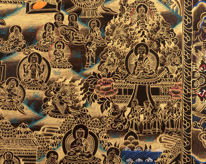 Buddha Life Story | Vintage Thangka Art | Religious Wall Decors