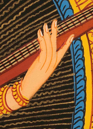Saraswati Thangka | Lord Of Knowledge | Wall Hanging Art