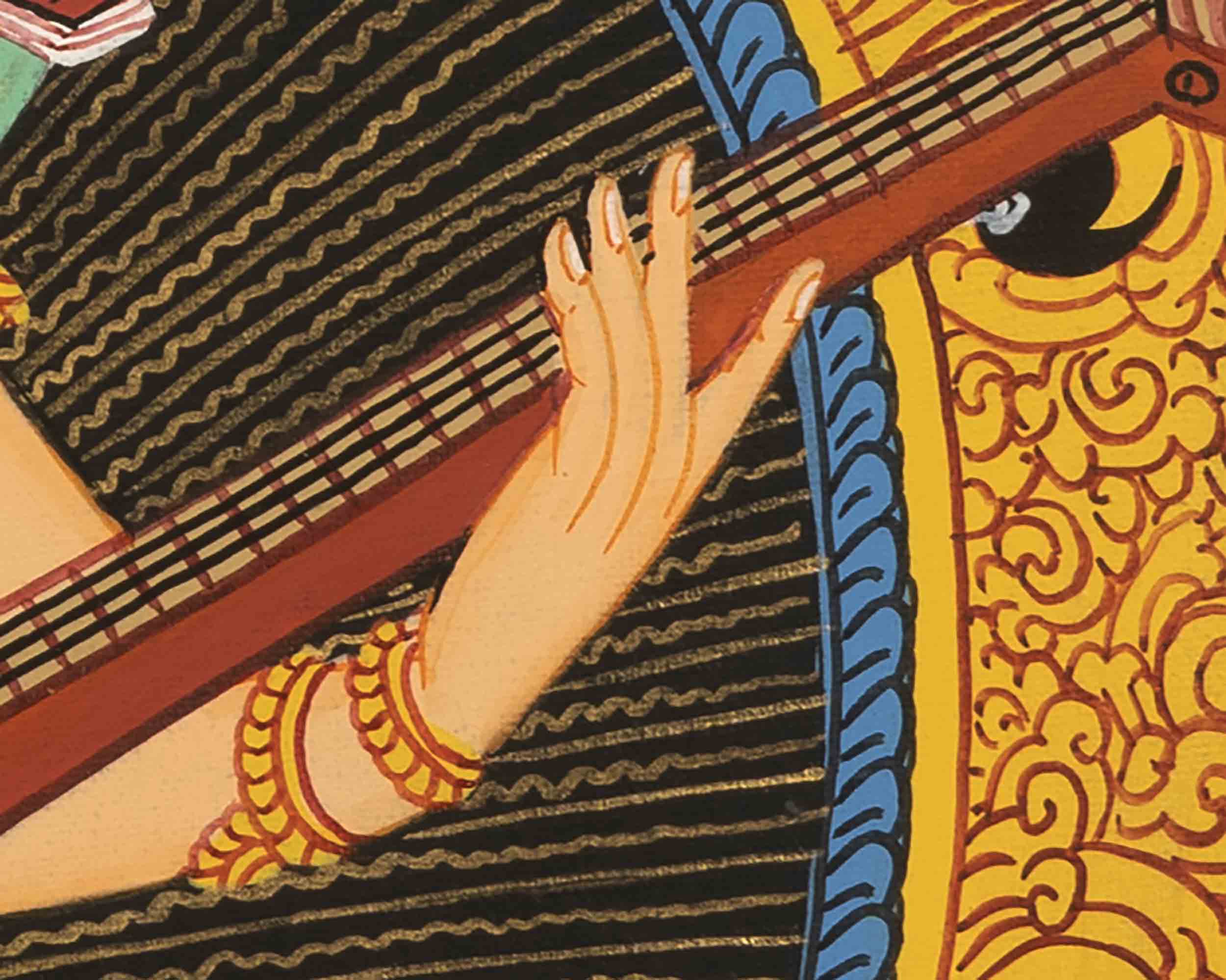 Saraswati Thangka | Lord Of Knowledge | Wall Hanging Art