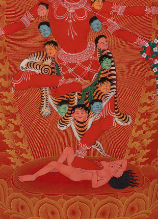Kurukulle Sadhana Thangka | Kurukulla With Ganesha And Takiraja