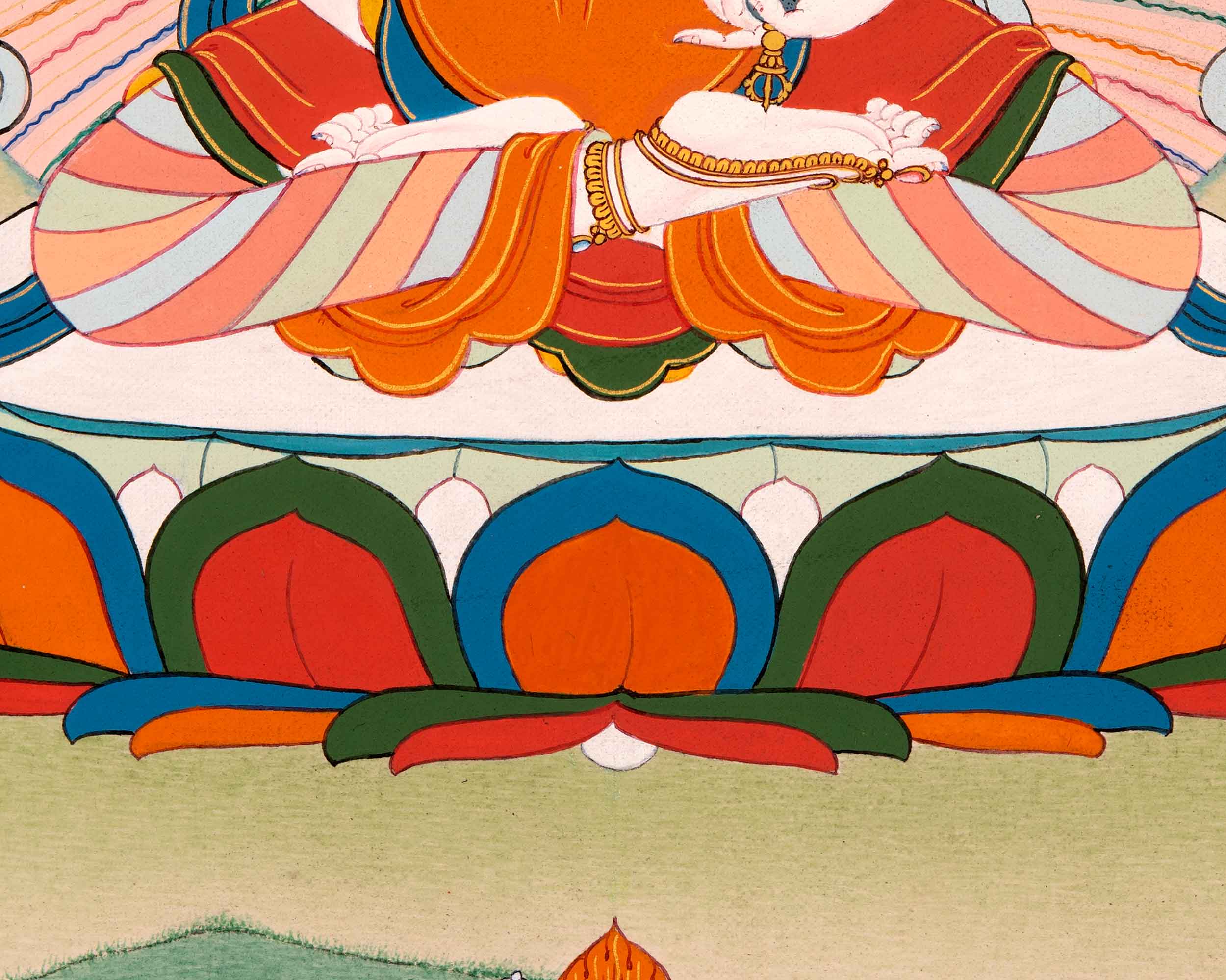 Vajrasattva with Consort Thangka | Finely Hand Painted Art