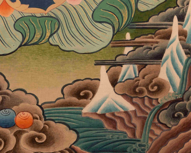 White Tara Thangka Painting | Religious Tibetan Art | Wall Decors