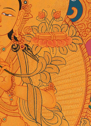 Manjushri Tibetan Thangka | Wall Decor Art