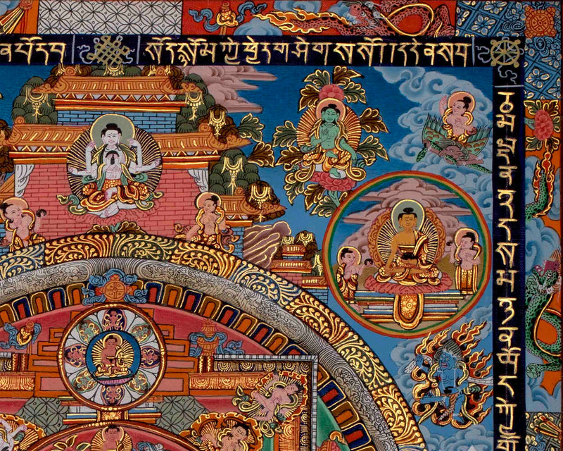 Medicine Buddha Mandala Thangka Painting | Original Hand-painted Tibetan Thangka for Wall Hanging