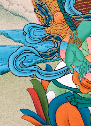 Mother Green Tara Thangka | Tibetan Buddhist Painting