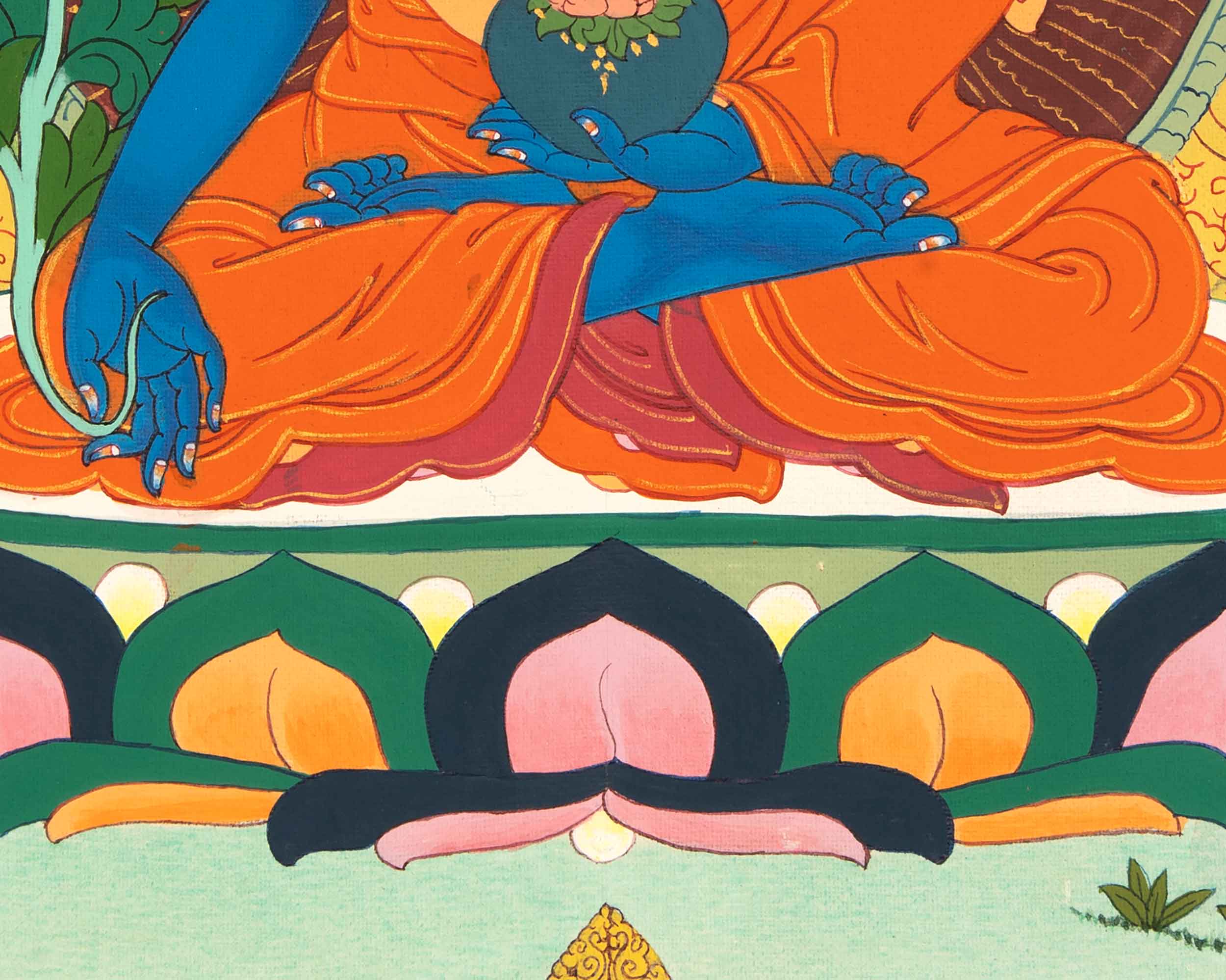 Small Medicine Buddha Thangka | Hand Painted Buddhist Art
