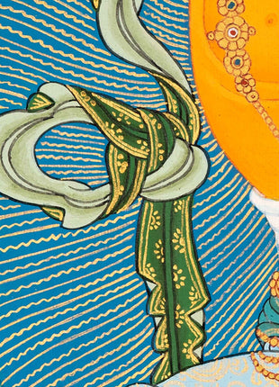 Manjushri Art Thangka | Finely Hand Painted in Cotton Canvas