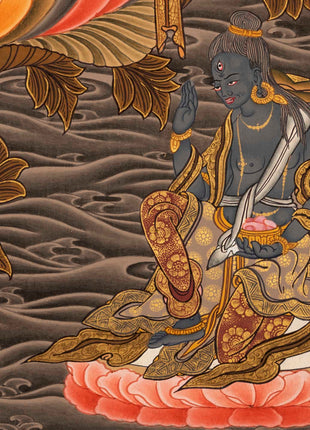 Religious Green Tara Thangka | HandPainted Wall Hanging Thangka
