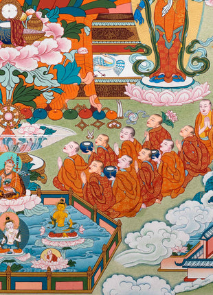 Amitabha Buddha Pure Land Thangka | Tibetan Thangka Hand painted in Enlightenment Studio