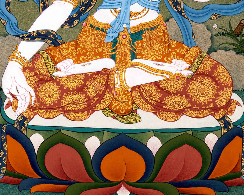 White Tara Thangka For Your Meditation Practice | Himalayan Buddhist Art