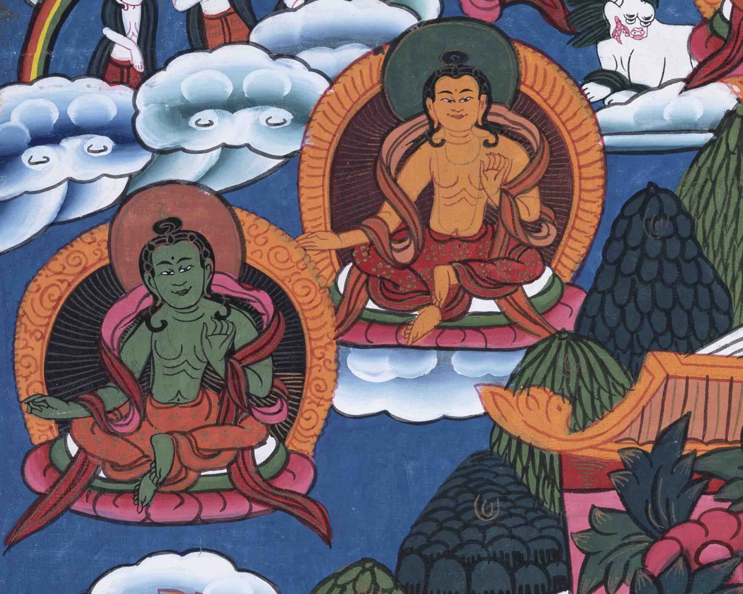 Green Tara Thangka | Religious Buddhist Painting | Wall Decors