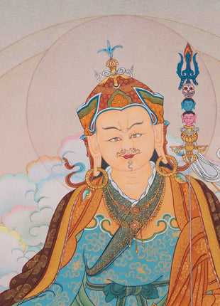 Traditional Tibetan Thangka For Padmasambhava Mantra Practice | Lotus Born Guru Rinpoche Art