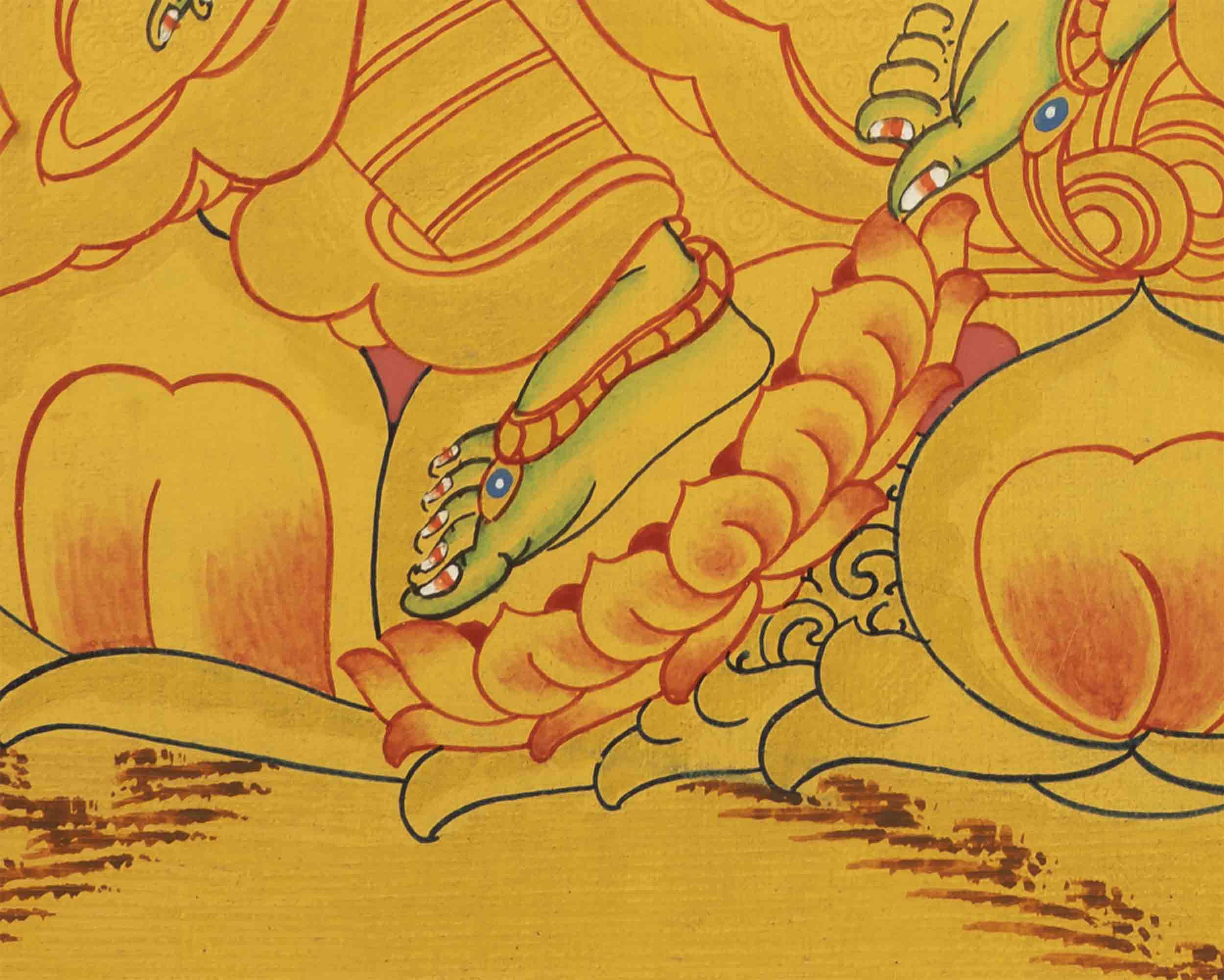 Hand-Painted Green Tara |  Tibetan Wall Decor Thangka