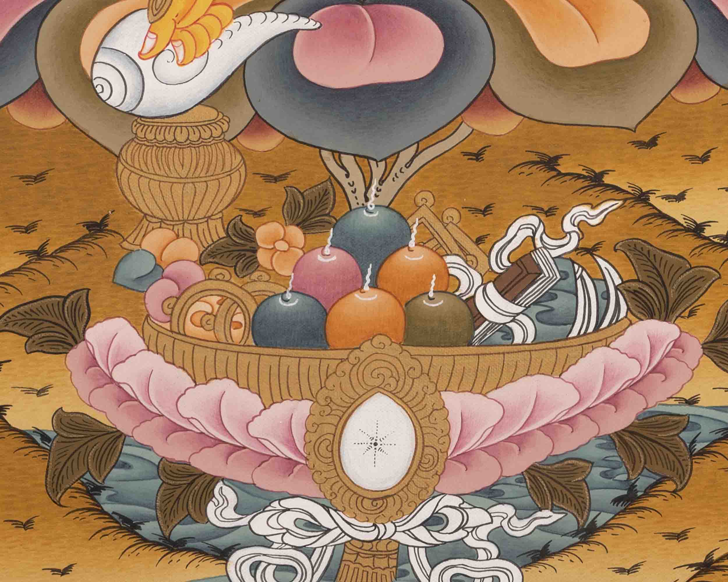 Dzambhala Tibetan Thangka | Religious Buddhist Art | Wall Decors