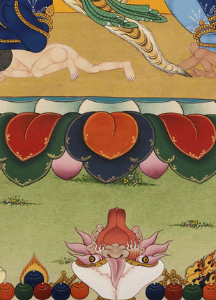 Vajrakilaya Thangka Print | Canvas Art For Decor | Spiritual Gifts