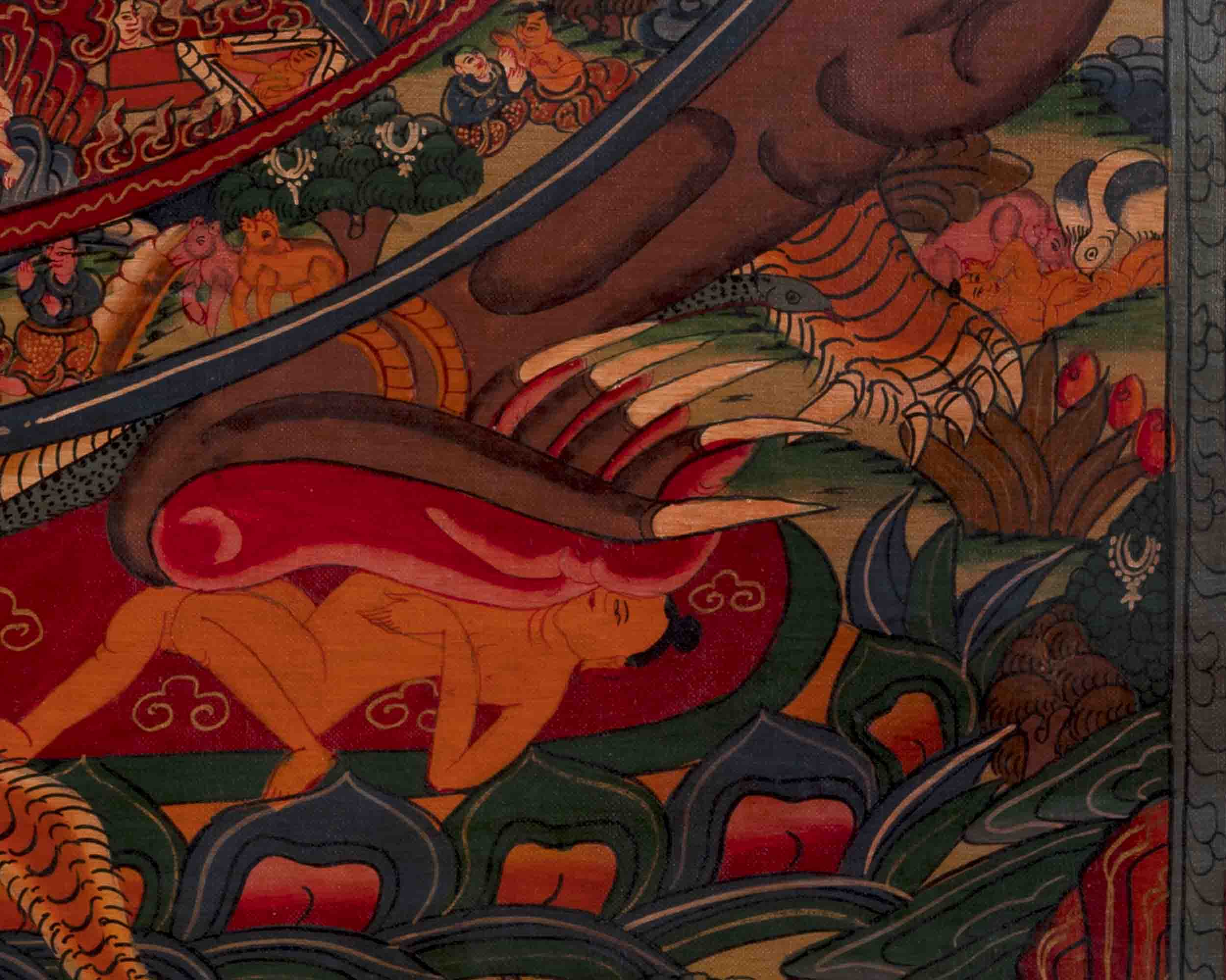 Wheel of Life Painting | Buddhist Religious Thangka | Wall Decors