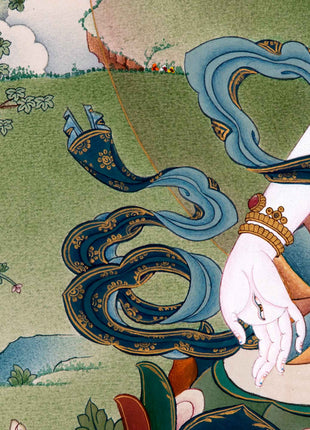 White Tara Goddess Thangka | Traditionally Hand Painted Buddhist Art