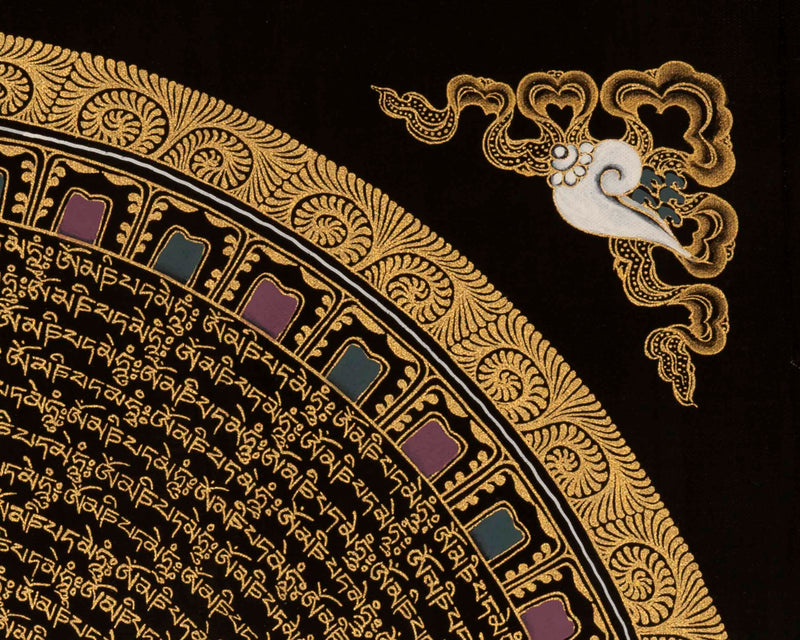 Om Mandala Thangka | Traditional Buddhist Artwork | Wall Decoration