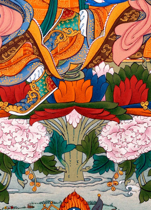 Guru Urgen Menla, Medicine Buddha Form of Guru Rinpoche Thangka