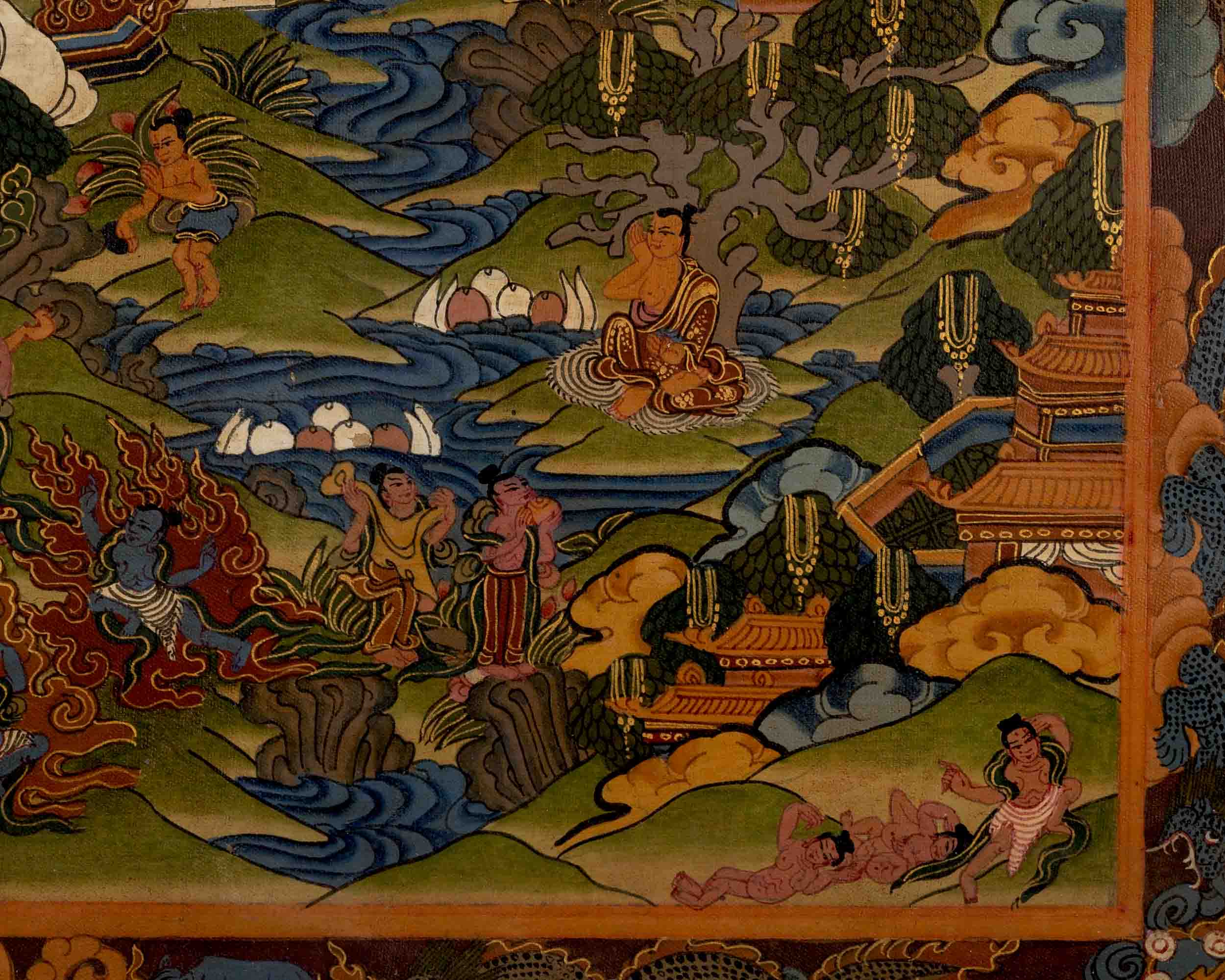 Buddha Life Story | Traditional Tibetan Thangka | Wall Decors