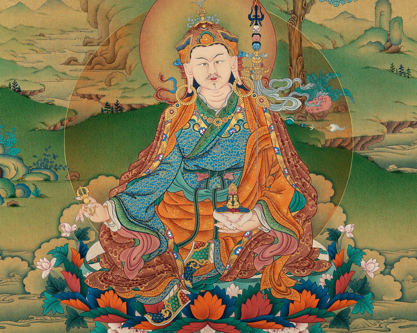 Guru Rinpoche Thangka | Guru Padmasambhava | Tibetan Buddhist Painting