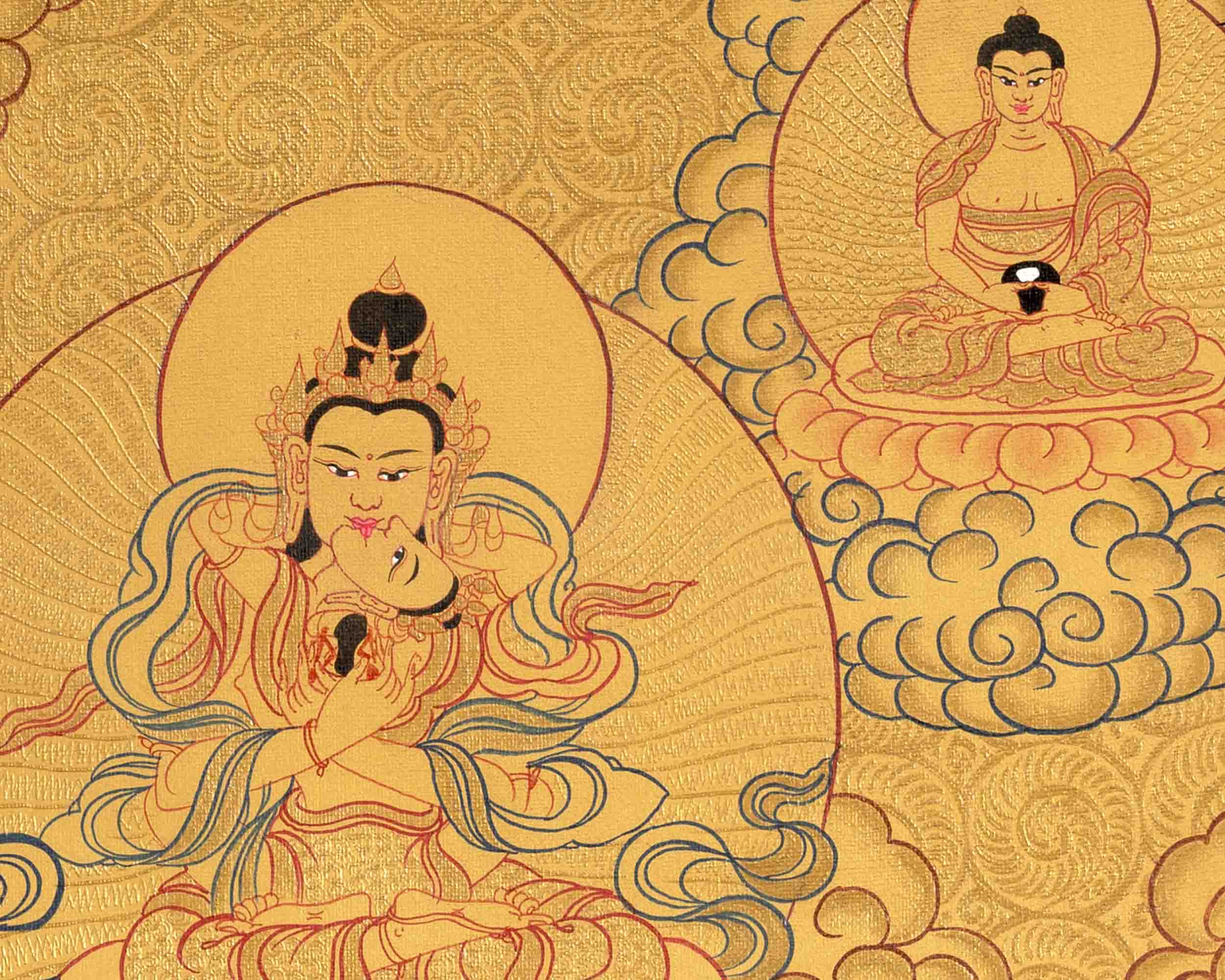 Guru Rinpoche Thangka | Hand Painted Buddhist Art | Wall Decors