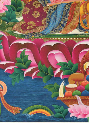 Manjushri Bodhisattva Thangka Print | Digital Canvas Print