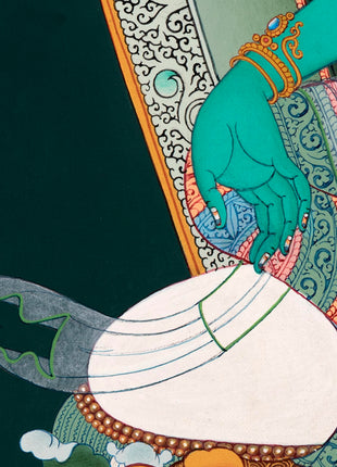 Green Tara Thangka Print | Digital Canvas Print | Buddhist Painting Print