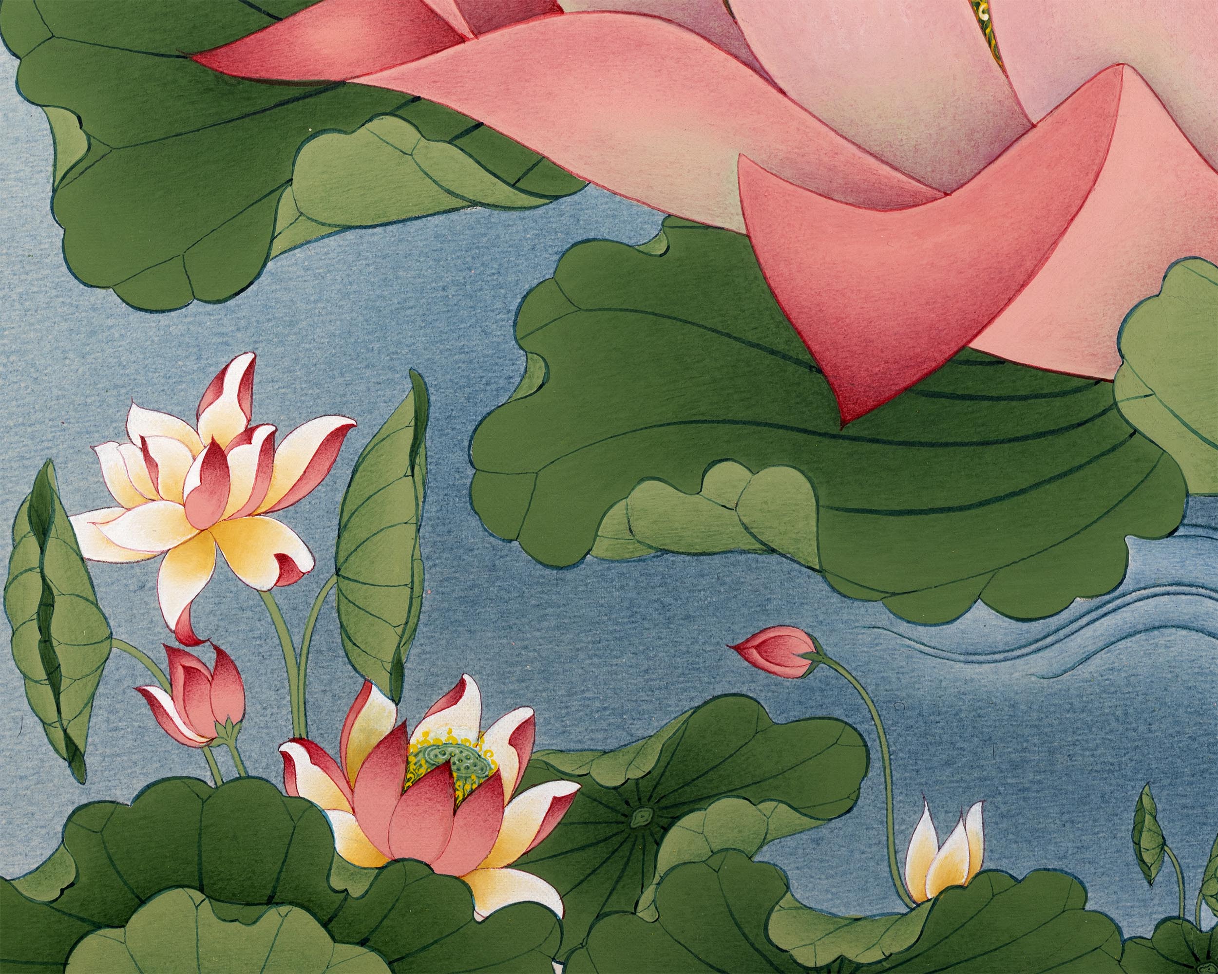 White Tara Thangka | Traditional Tibetan Stone Color White Tara Painting