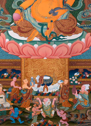 Jambala, Dzambhala Thangka Painting, Tibetan Thangka Print