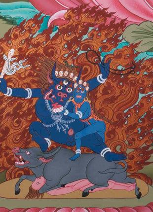 Dzambala Kubera Thangka | Wealth Deity | Religious Wall Decors