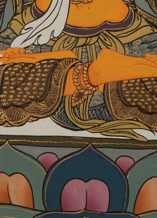 Manjushree Thangka Painting | Buddhist Wall Hanging