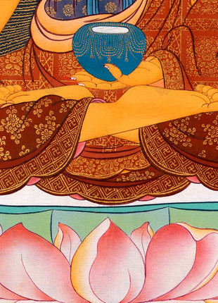 Historical Buddha Shakyamuni Thangka | Traditional Tibetan Buddhist Art